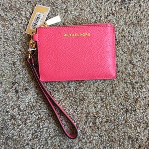 BRAND NEW Pink Leather wallet wristlet coin purse!